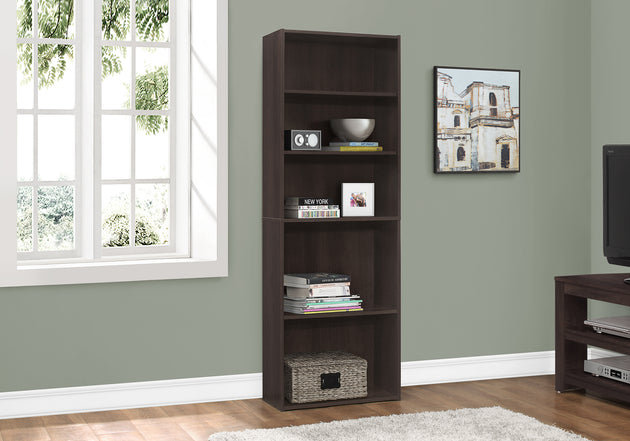 I 7467 Bookcase - 72"H / Espresso With 5 Shelves - Furniture Depot (7881136832760)