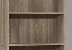 I 7468 Bookcase - 72"H / Dark Taupe With 5 Shelves - Furniture Depot