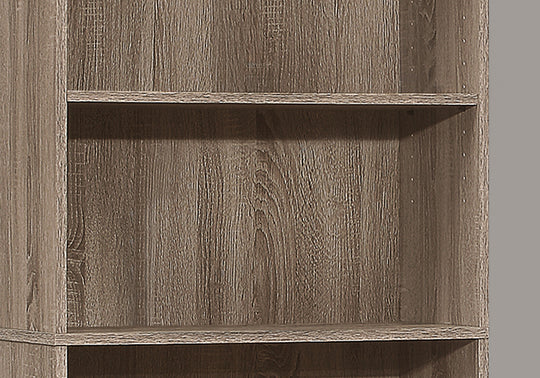 I 7468 Bookcase - 72"H / Dark Taupe With 5 Shelves - Furniture Depot