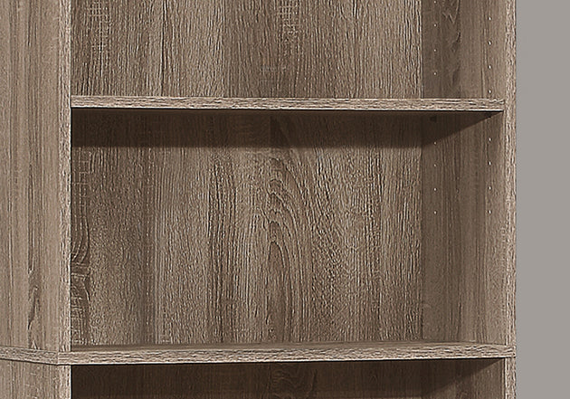 I 7468 Bookcase - 72"H / Dark Taupe With 5 Shelves - Furniture Depot