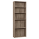 I 7468 Bookcase - 72"H / Dark Taupe With 5 Shelves - Furniture Depot