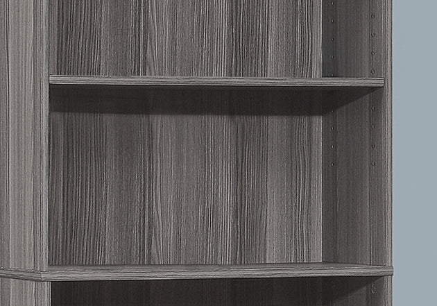 I 7469 Bookcase - 72"H / Grey With 5 Shelves - Furniture Depot