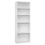I 7470 Bookcase - 72"H / White With 5 Shelves - Furniture Depot