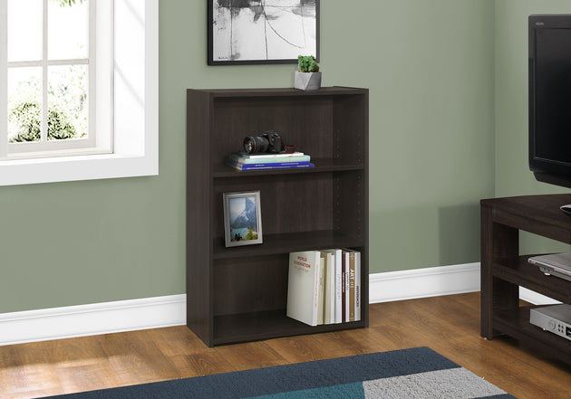 I 7476 Bookcase - 36"H / Espresso With 3 Shelves - Furniture Depot (7881137029368)