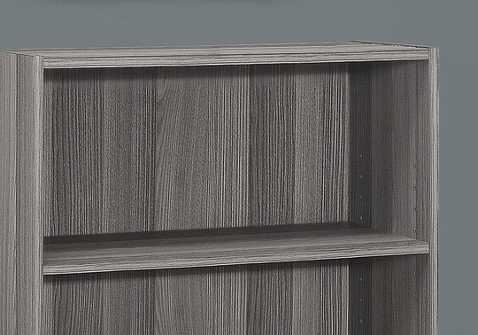 I 7478 Bookcase - 36"H / Grey With 3 Shelves - Furniture Depot