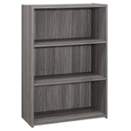 I 7478 Bookcase - 36"H / Grey With 3 Shelves - Furniture Depot