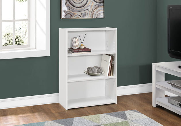 I 7479 Bookcase - 36"H / White With 3 Shelves - Furniture Depot