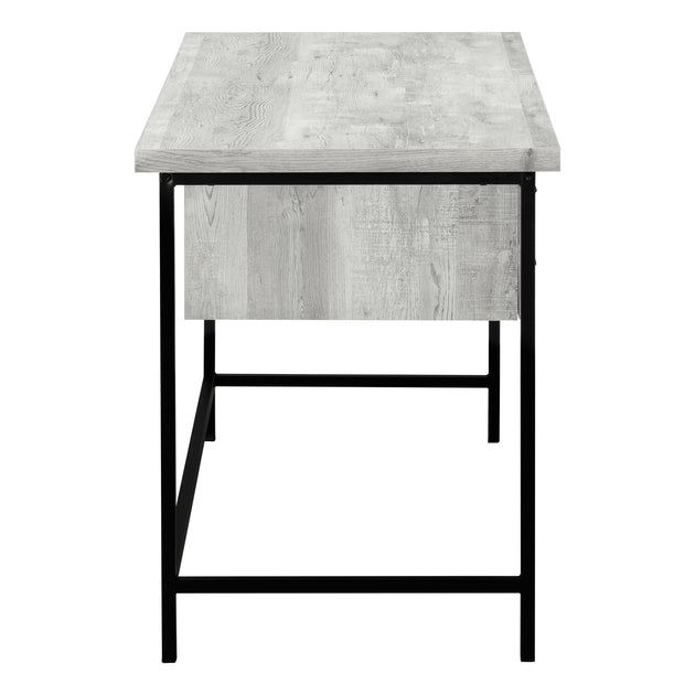 I 7486 Computer Desk - 55"L / Grey Reclaimed Wood / Black Metal - Furniture Depot (7881137225976)