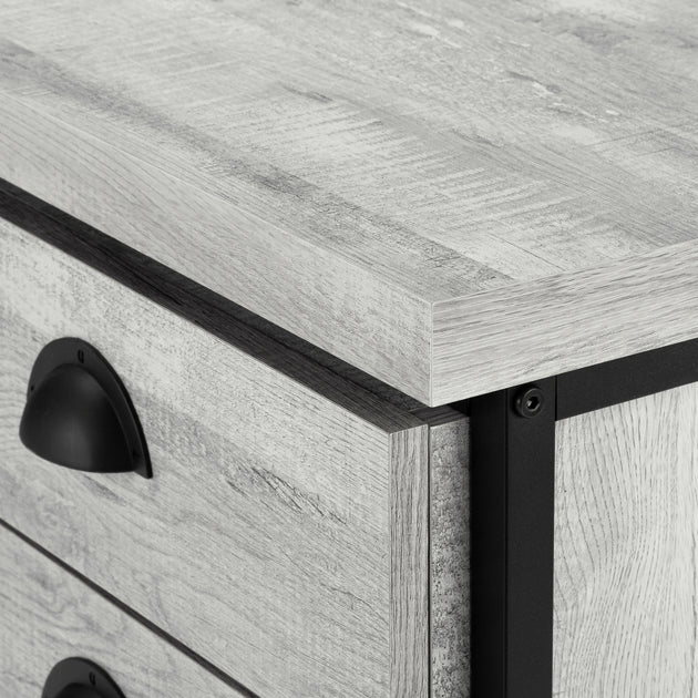 I 7486 Computer Desk - 55"L / Grey Reclaimed Wood / Black Metal - Furniture Depot (7881137225976)