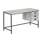 I 7486 Computer Desk - 55"L / Grey Reclaimed Wood / Black Metal - Furniture Depot (7881137225976)