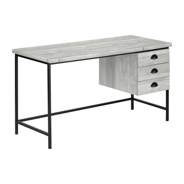 I 7486 Computer Desk - 55"L / Grey Reclaimed Wood / Black Metal - Furniture Depot (7881137225976)