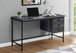 I 7488 Computer Desk - 55"L / Black Reclaimed Wood / Black Metal - Furniture Depot