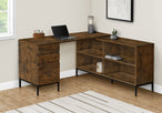 I 7490 Computer Desk - 60"L / Rustic Brown L-Shaped Corner - Furniture Depot (7881137324280)