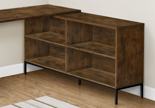 I 7490 Computer Desk - 60"L / Rustic Brown L-Shaped Corner - Furniture Depot (7881137324280)