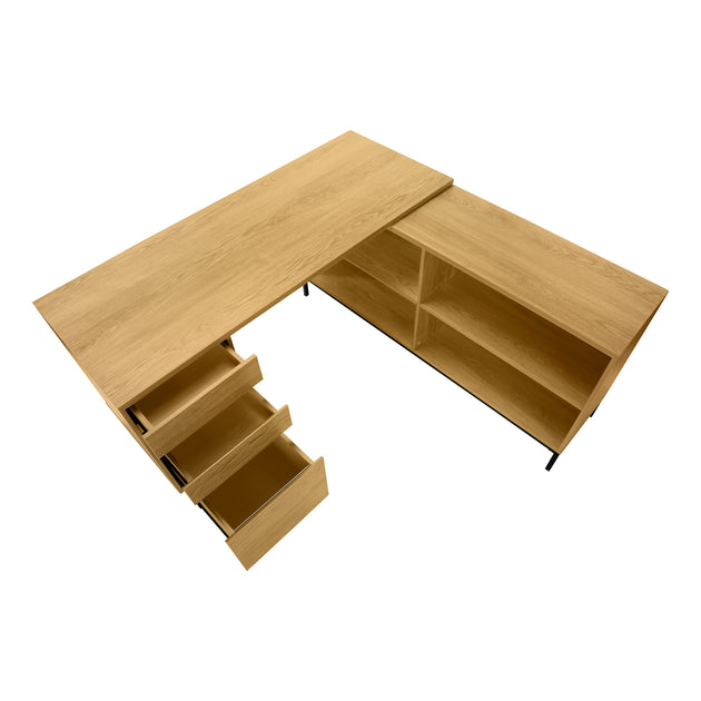 I 7491 Computer Desk - 60"L / Light Oak L-Shaped Corner - Furniture Depot (7881137357048)