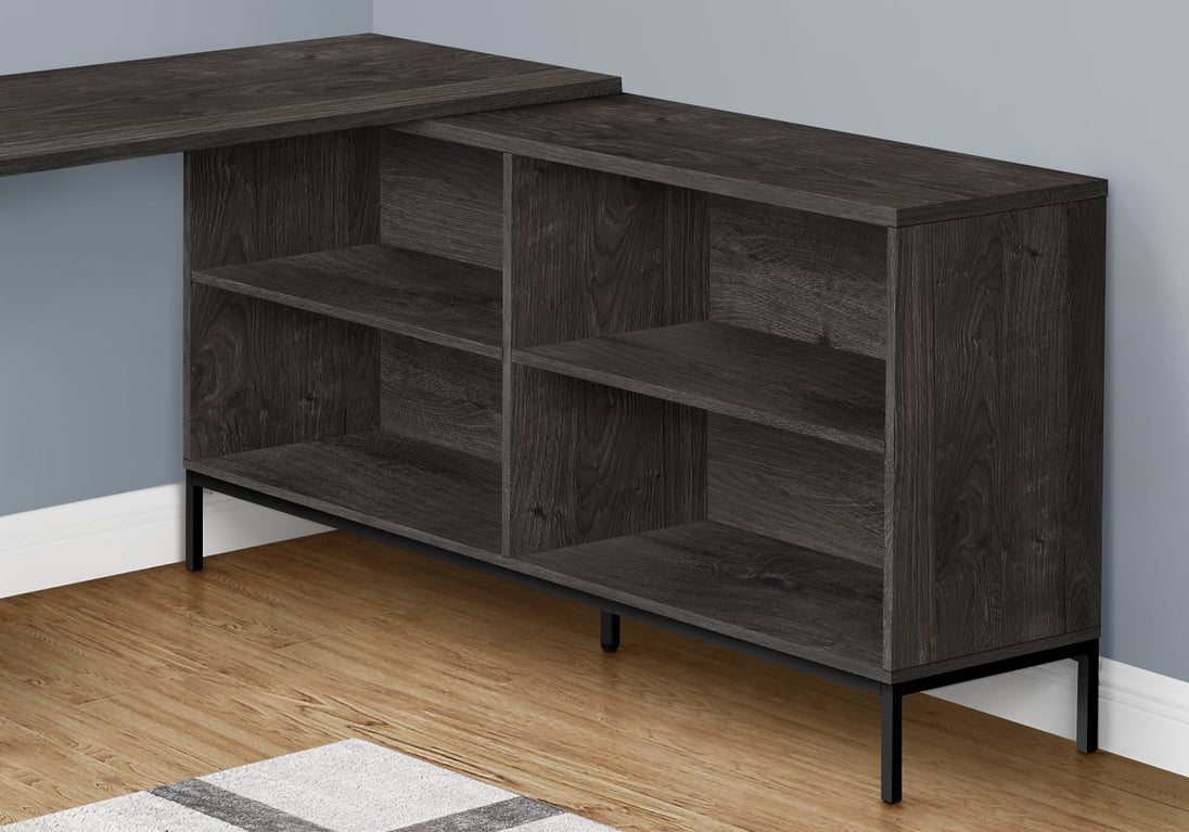 I 7492 Computer Desk - 60"L / Dark Grey L-Shaped Corner - Furniture Depot (7881137389816)