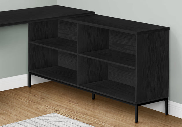 I 7493 Computer Desk - 60"L / Black Oak L-Shaped Corner - Furniture Depot
