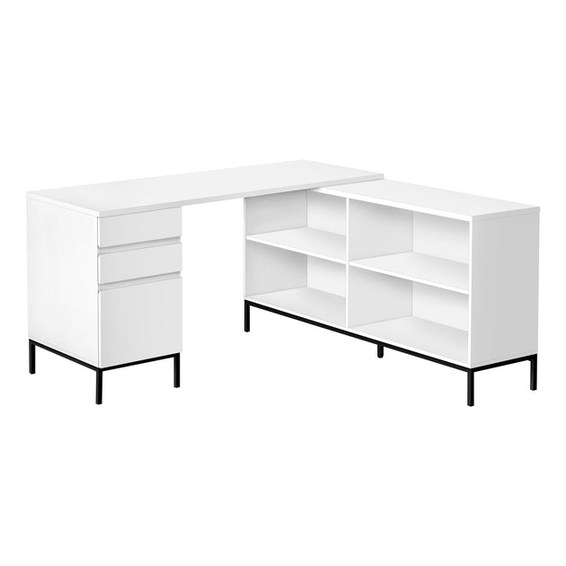 I 7494 Computer Desk - 60"L / White L-Shaped Corner - Furniture Depot (7881137488120)