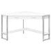 I 7500 Computer Desk - 42"L / White Corner / Silver Metal - Furniture Depot (7881137520888)