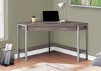 I 7501 Computer Desk - 42"L / Dark Taupe Corner / Silver Metal - Furniture Depot (7881137553656)