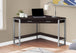 I 7502 Computer Desk - 42"L / Espresso Corner / Silver Metal - Furniture Depot (7881137586424)