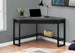 I 7503 Computer Desk - 42"L / Black / Grey Top Corner / Black - Furniture Depot