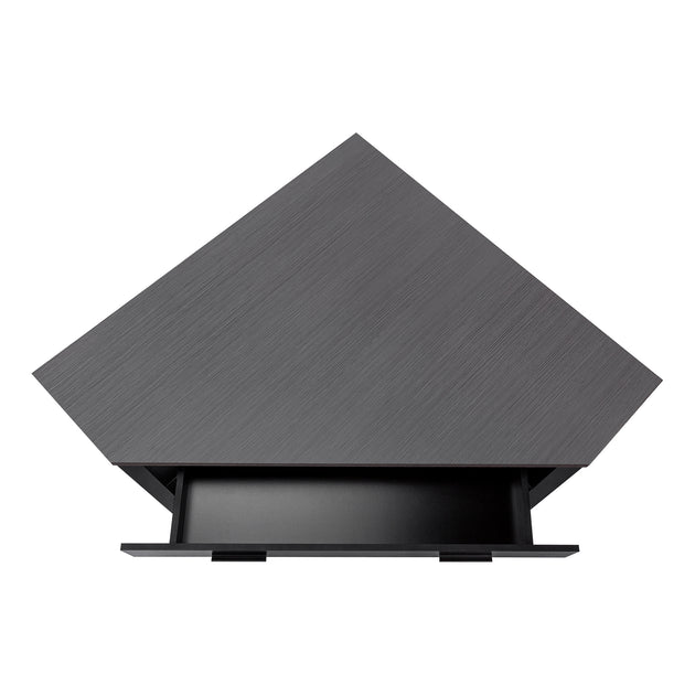 I 7503 Computer Desk - 42"L / Black / Grey Top Corner / Black - Furniture Depot