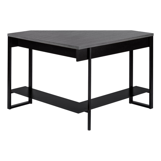 I 7503 Computer Desk - 42"L / Black / Grey Top Corner / Black - Furniture Depot