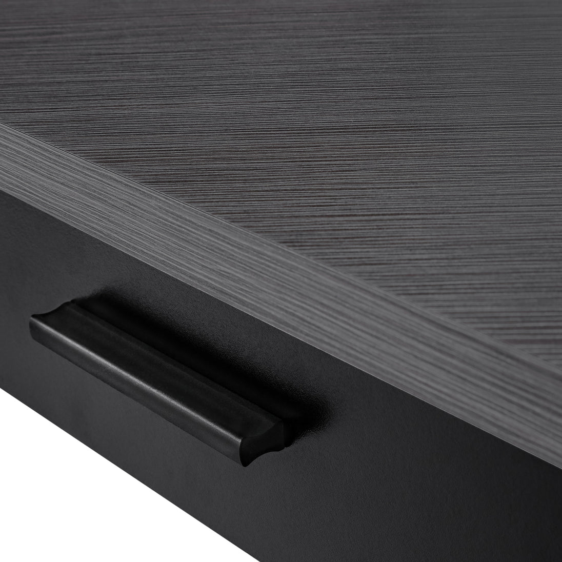I 7503 Computer Desk - 42"L / Black / Grey Top Corner / Black - Furniture Depot
