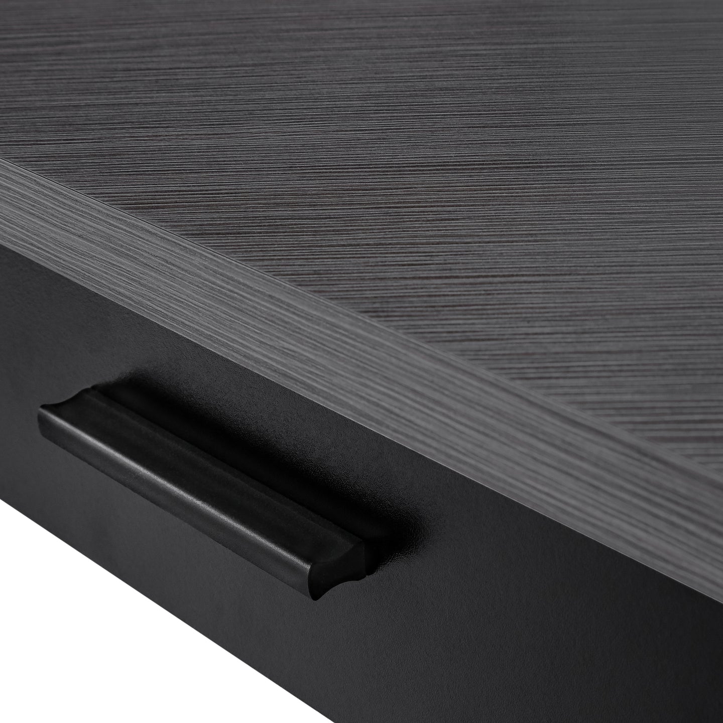 I 7503 Computer Desk - 42"L / Black / Grey Top Corner / Black - Furniture Depot