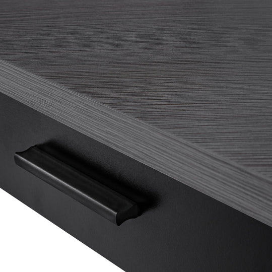 I 7503 Computer Desk - 42"L / Black / Grey Top Corner / Black - Furniture Depot