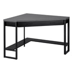 I 7503 Computer Desk - 42"L / Black / Grey Top Corner / Black - Furniture Depot