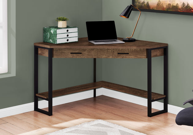 I 7504 Computer Desk - 42"L / Brown Reclaimed Wood Corner - Furniture Depot (7881137651960)