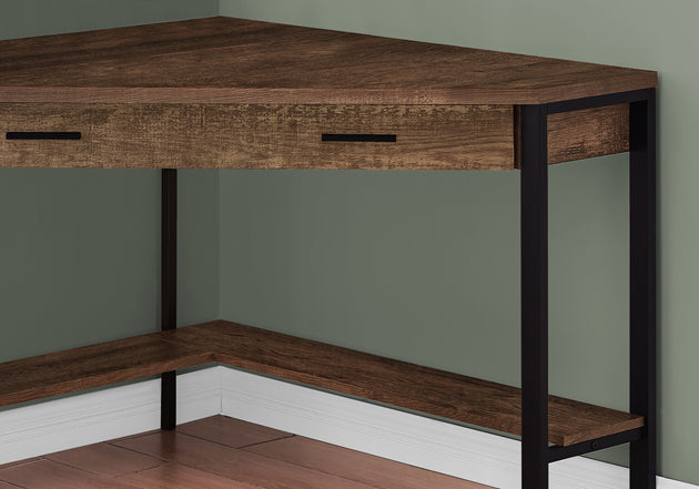 I 7504 Computer Desk - 42"L / Brown Reclaimed Wood Corner - Furniture Depot (7881137651960)