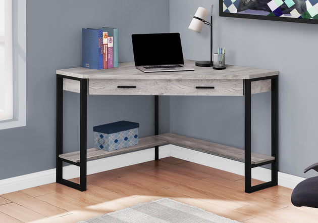 I 7505 Computer Desk - 42"L / Grey Reclaimed Wood Corner - Furniture Depot (7881137684728)