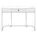 I 7520 Computer Desk - 48"L / Glossy White / Chrome Metal - Furniture Depot