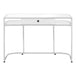I 7520 Computer Desk - 48"L / Glossy White / Chrome Metal - Furniture Depot