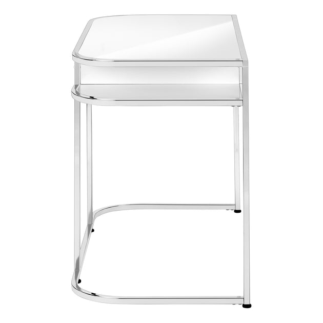 I 7520 Computer Desk - 48"L / Glossy White / Chrome Metal - Furniture Depot