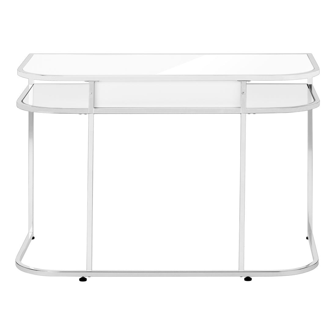I 7520 Computer Desk - 48"L / Glossy White / Chrome Metal - Furniture Depot