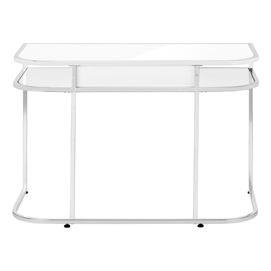 I 7520 Computer Desk - 48"L / Glossy White / Chrome Metal - Furniture Depot