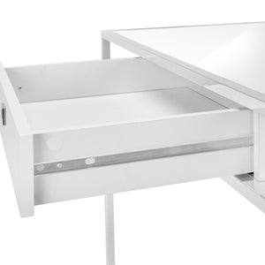 I 7520 Computer Desk - 48"L / Glossy White / Chrome Metal - Furniture Depot