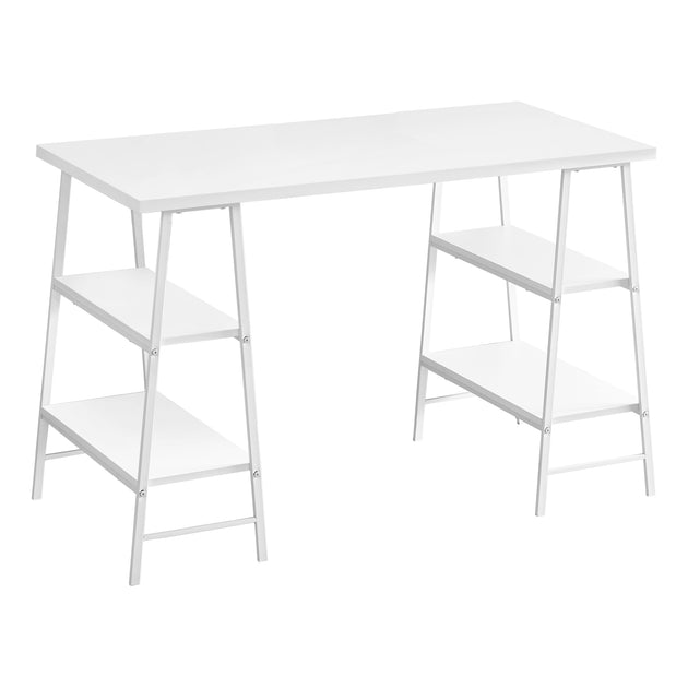 I 7521 Computer Desk - 48"L / White / White Metal - Furniture Depot (7881137815800)