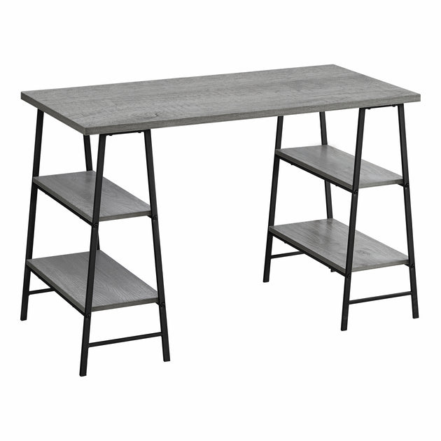 I 7524 Computer Desk - 48"L / Grey / Black Metal - Furniture Depot