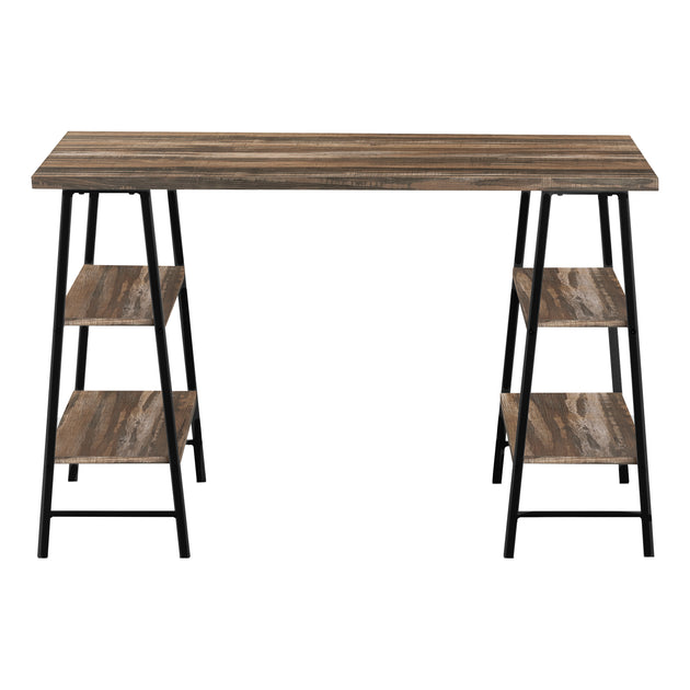 I 7525 Computer Desk - 48"L / Brown Reclaimed Wood / Black Metal - Furniture Depot (7881137979640)