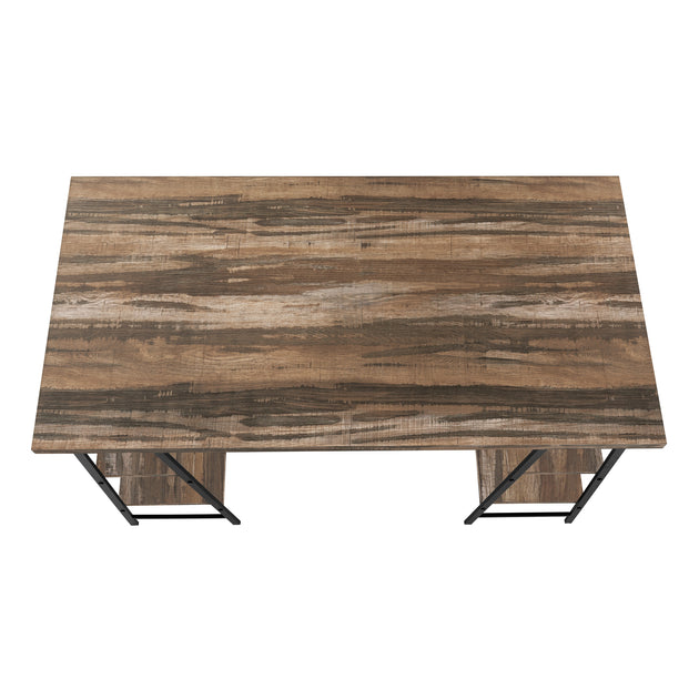 I 7525 Computer Desk - 48"L / Brown Reclaimed Wood / Black Metal - Furniture Depot (7881137979640)
