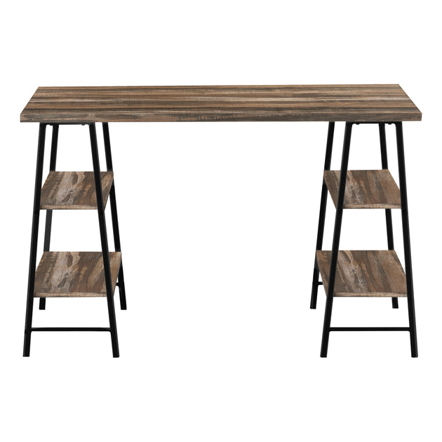 I 7525 Computer Desk - 48"L / Brown Reclaimed Wood / Black Metal - Furniture Depot (7881137979640)