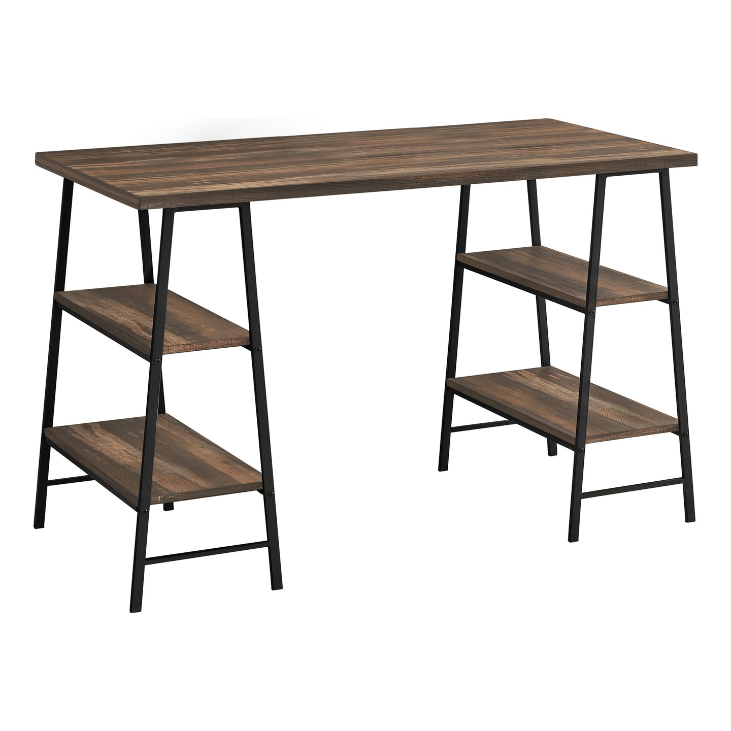 I 7525 Computer Desk - 48"L / Brown Reclaimed Wood / Black Metal - Furniture Depot (7881137979640)