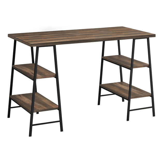 I 7525 Computer Desk - 48"L / Brown Reclaimed Wood / Black Metal - Furniture Depot (7881137979640)