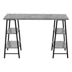 I 7526 Computer Desk - 48"L / Grey Stone-Look / Black Metal - Furniture Depot