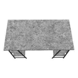 I 7526 Computer Desk - 48"L / Grey Stone-Look / Black Metal - Furniture Depot